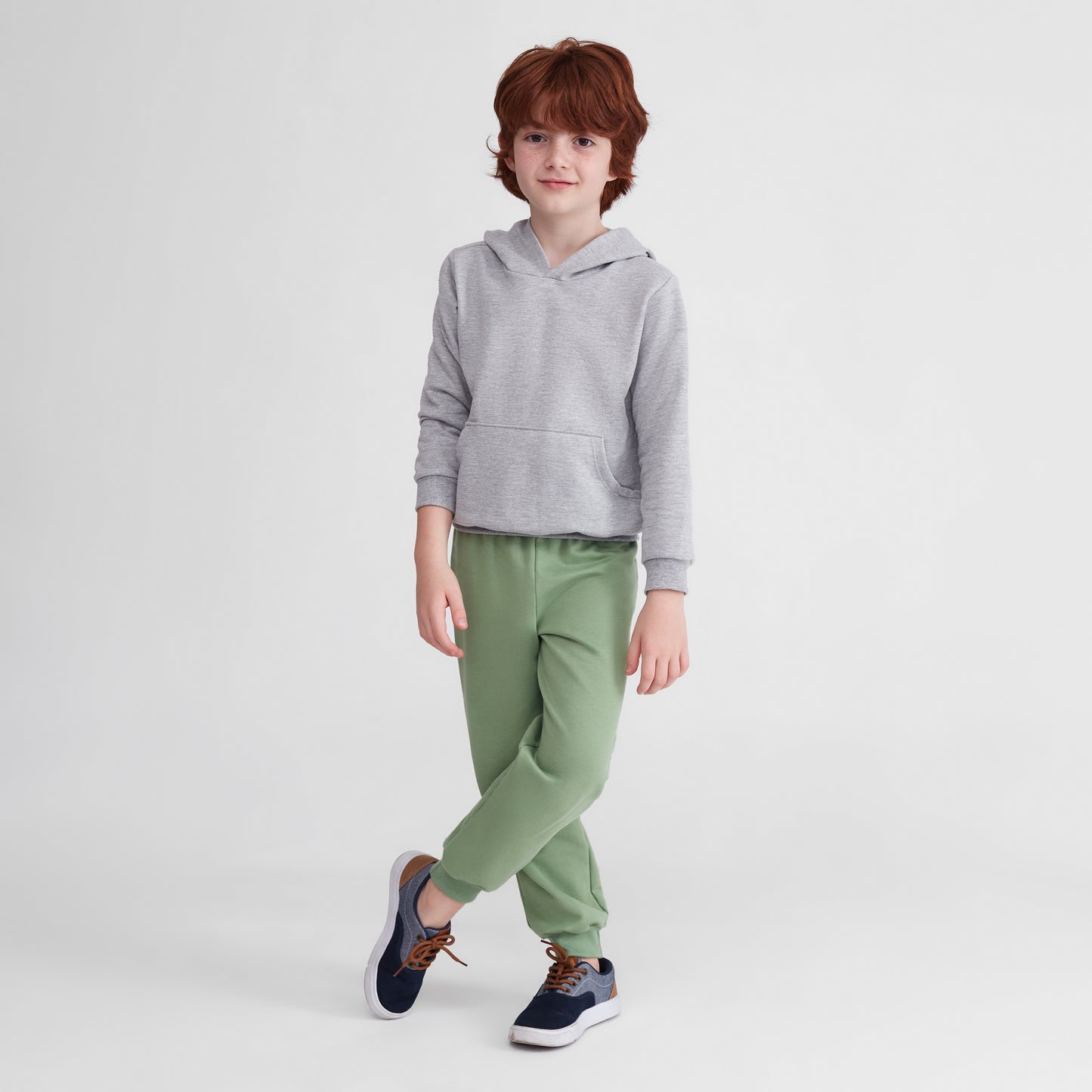 Blusa De Moletom Com Bolso E Capuz Infantil Unissex - Mescla Claro