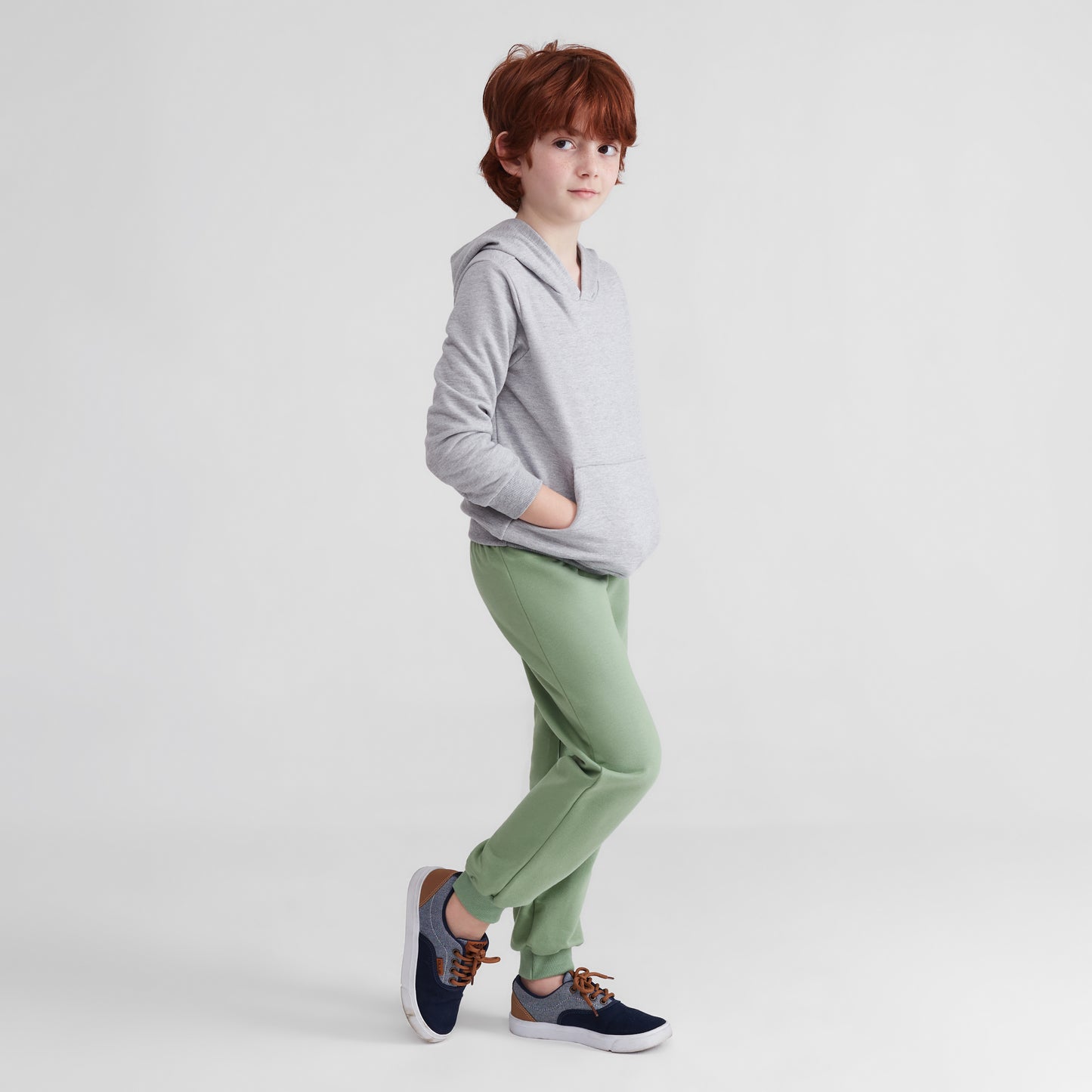 Blusa De Moletom Com Bolso E Capuz Infantil Unissex - Mescla Claro