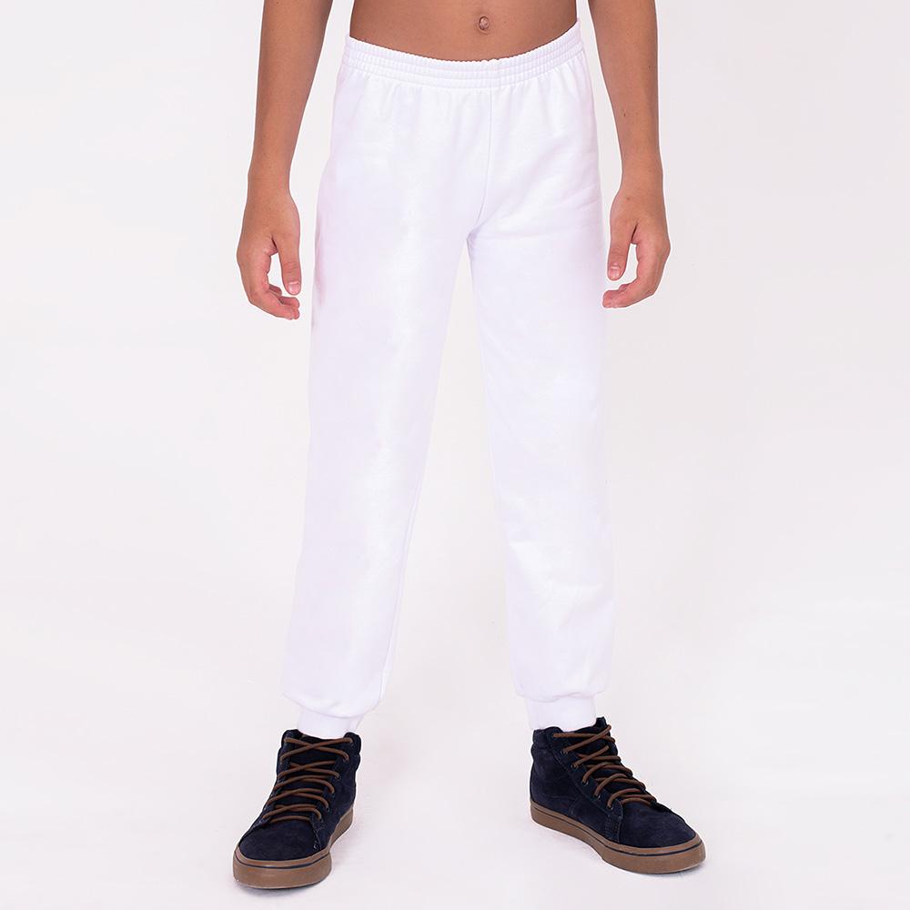 Calça De Moletom Infantil Unissex - Branco