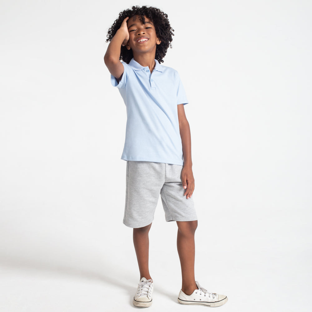 Bermuda De Moletom Infantil Menino - Mescla Claro