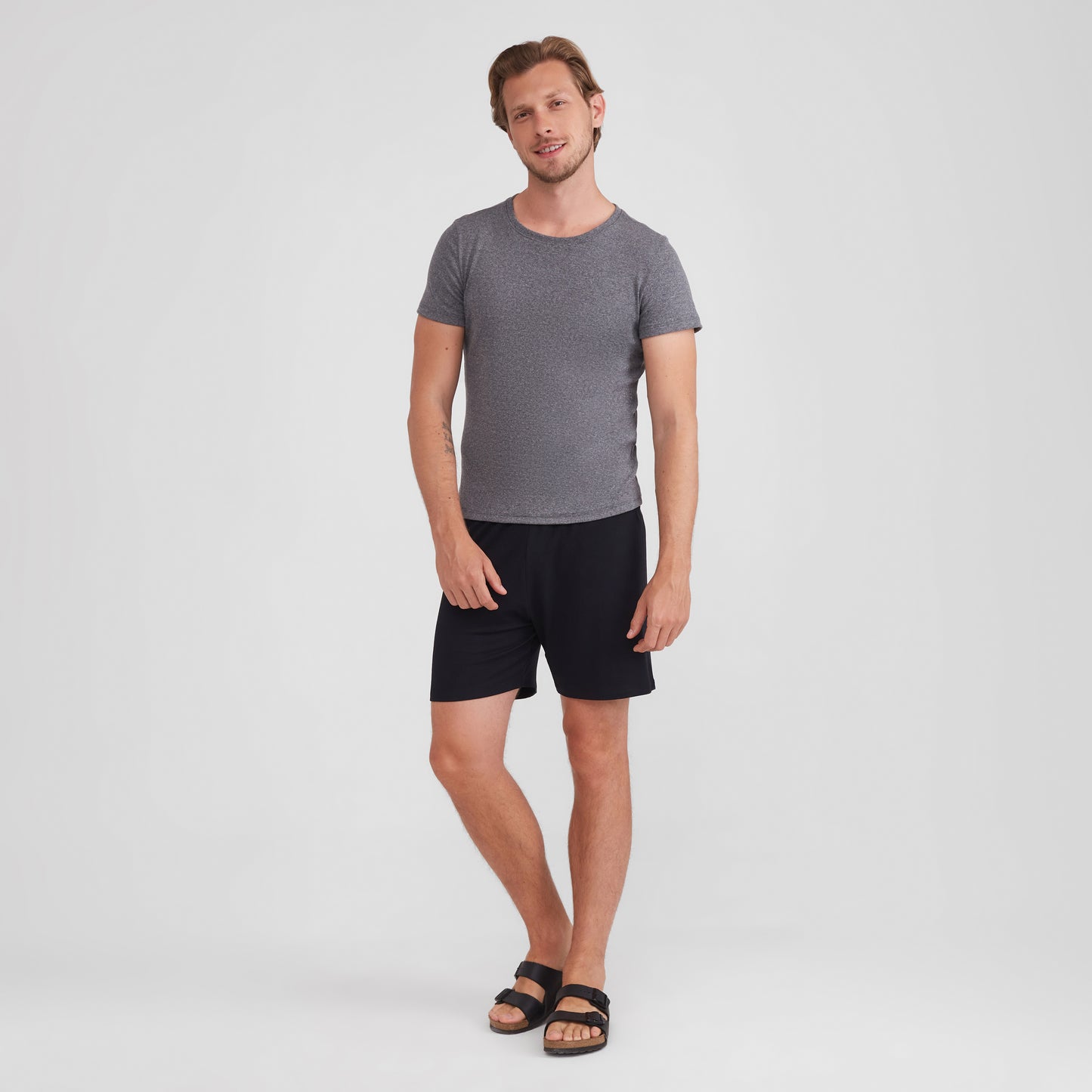 Camiseta Pijama Gola C Masculina - Mescla Escuro