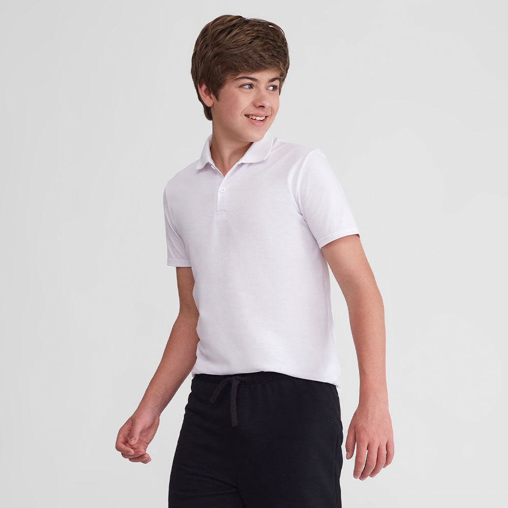 Camisa Polo Teen Masculina - Branco