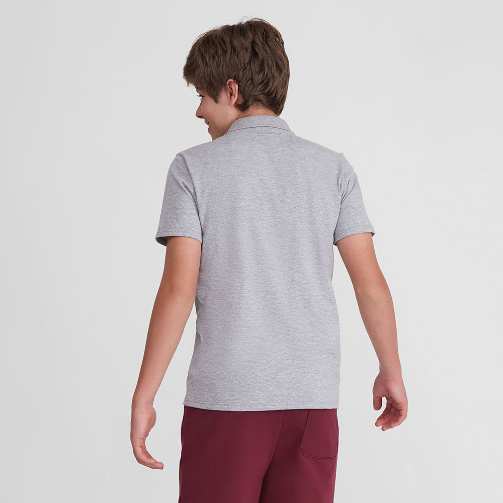 Camisa Polo Teen Masculina - Mescla Claro