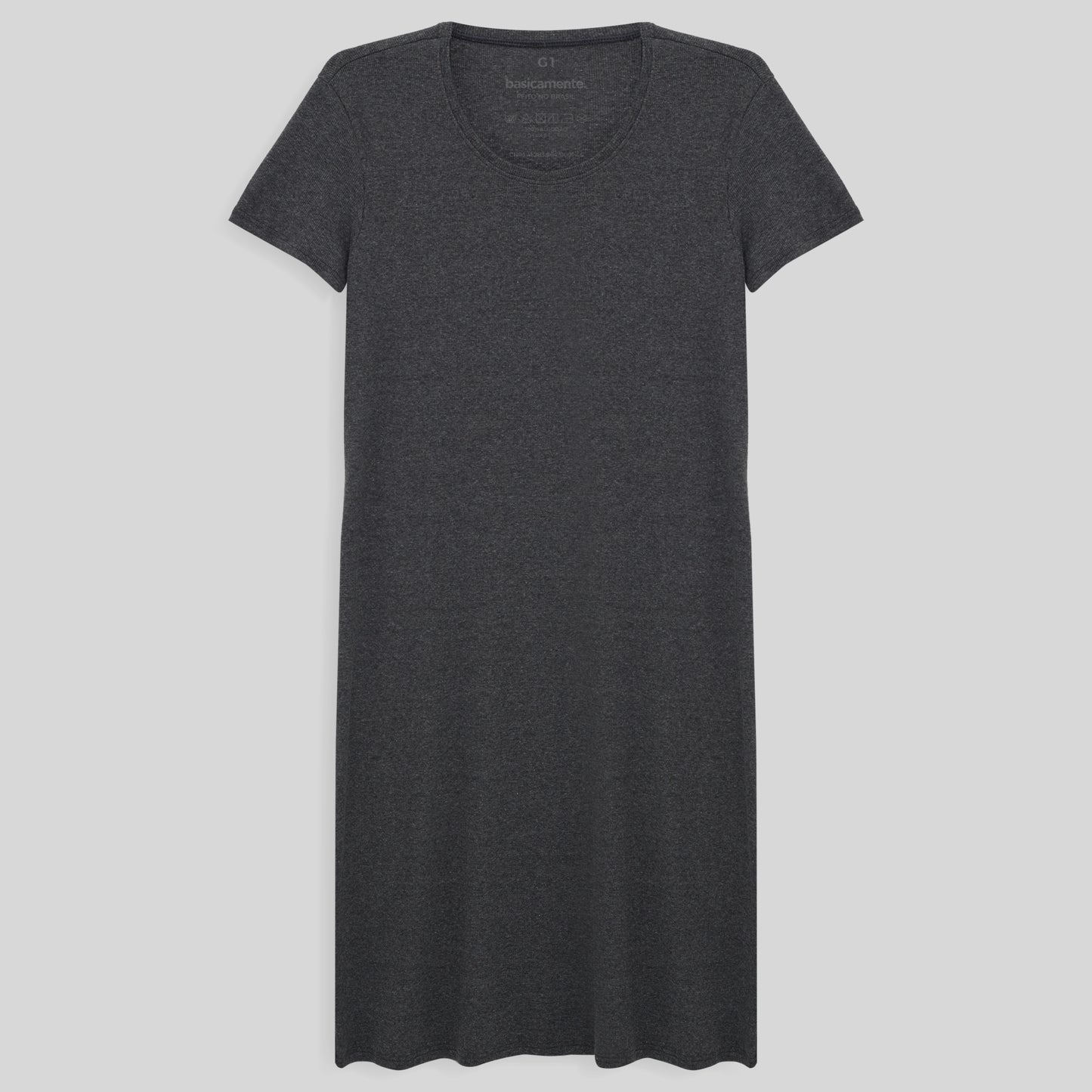 Vestido Confort Plus Size Feminina - Mescla Escuro