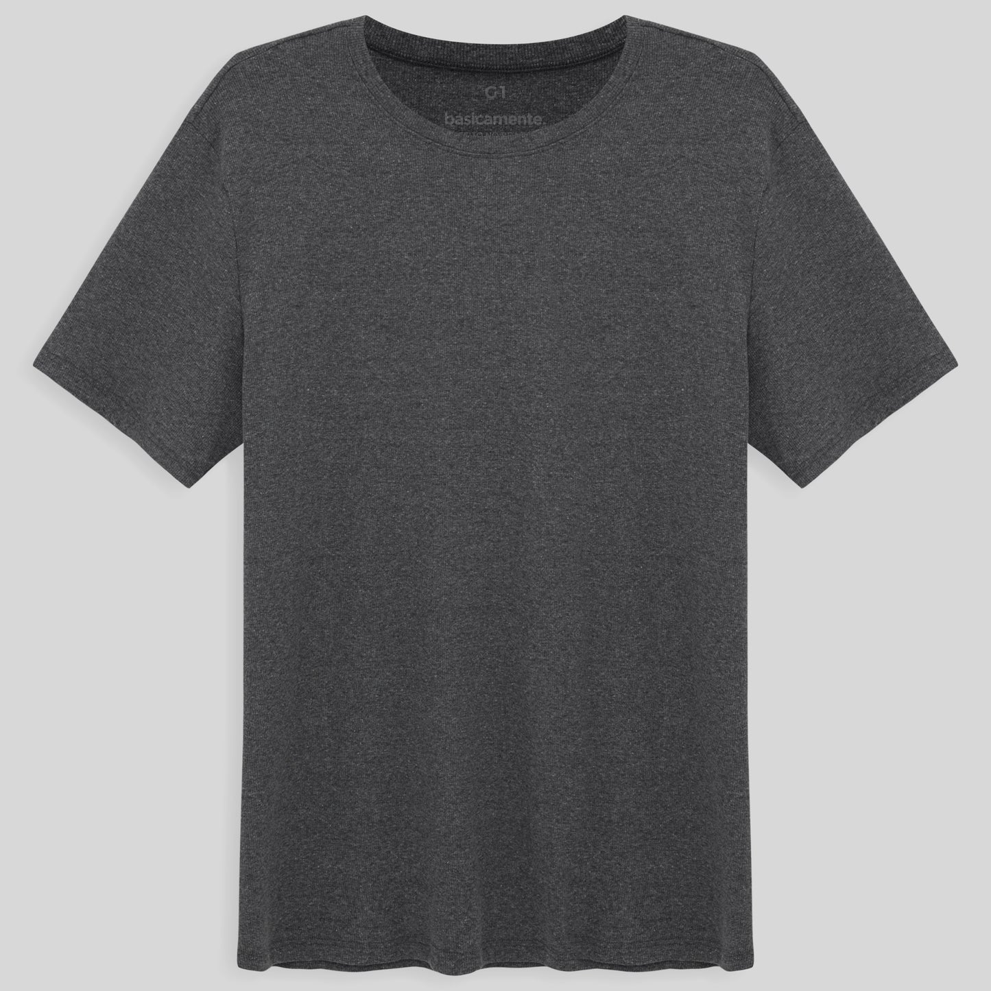 Camiseta Pijama Gola C Plus Masculina - Mescla Escuro