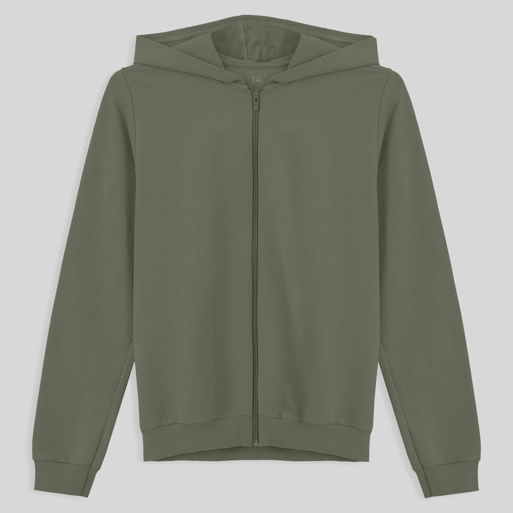 Casaco De Moletom Leve Com Capuz Teen Unissex - Verde Militar