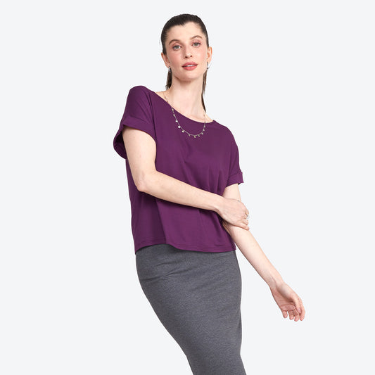 Blusa Manga Japonesa Feminina - Berinjela