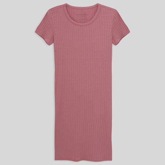 Vestido Curto Canelado - Rose