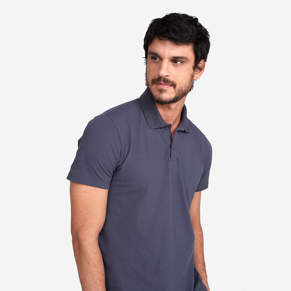 Camisa Polo Piquet Masculina - Grafite