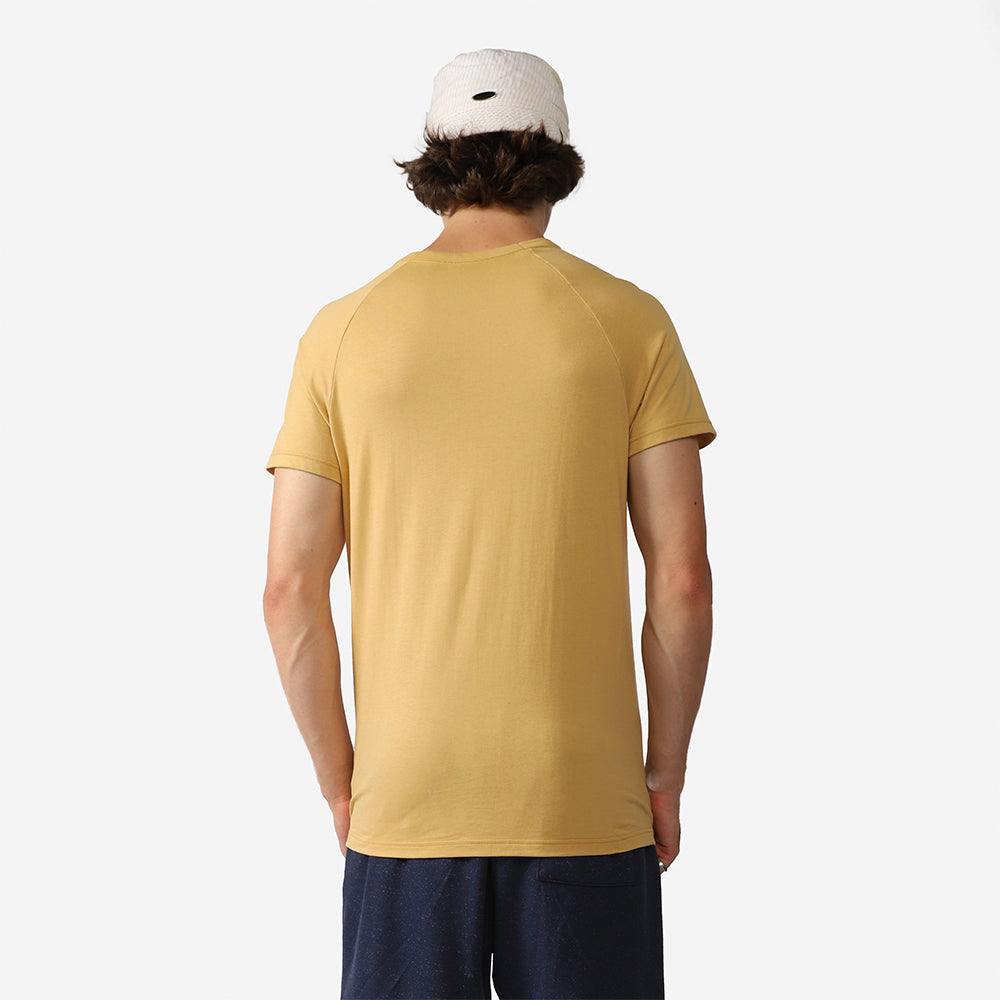 Camiseta Raglan Algodão Premium Masculina - Amarelo Mel
