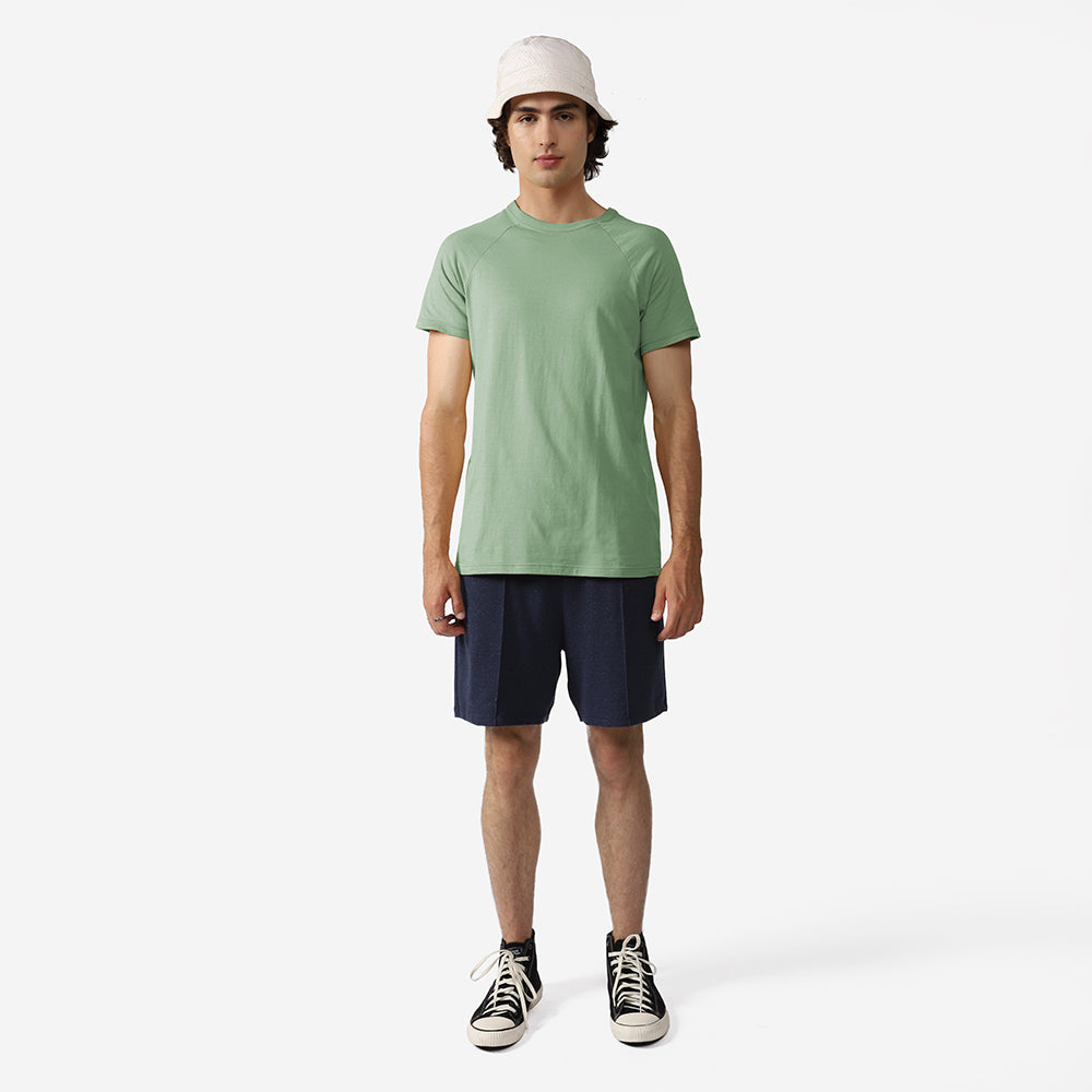 Camiseta Raglan Algodão Premium Masculina - Verde Jade