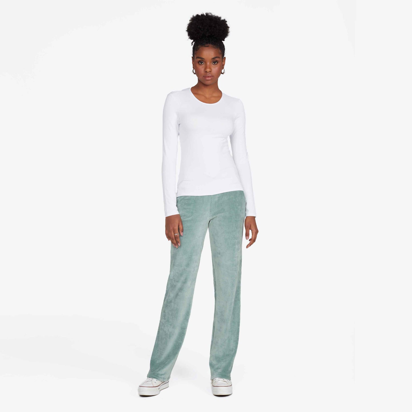 Camiseta Manga Longa Viscose Feminina - Branco