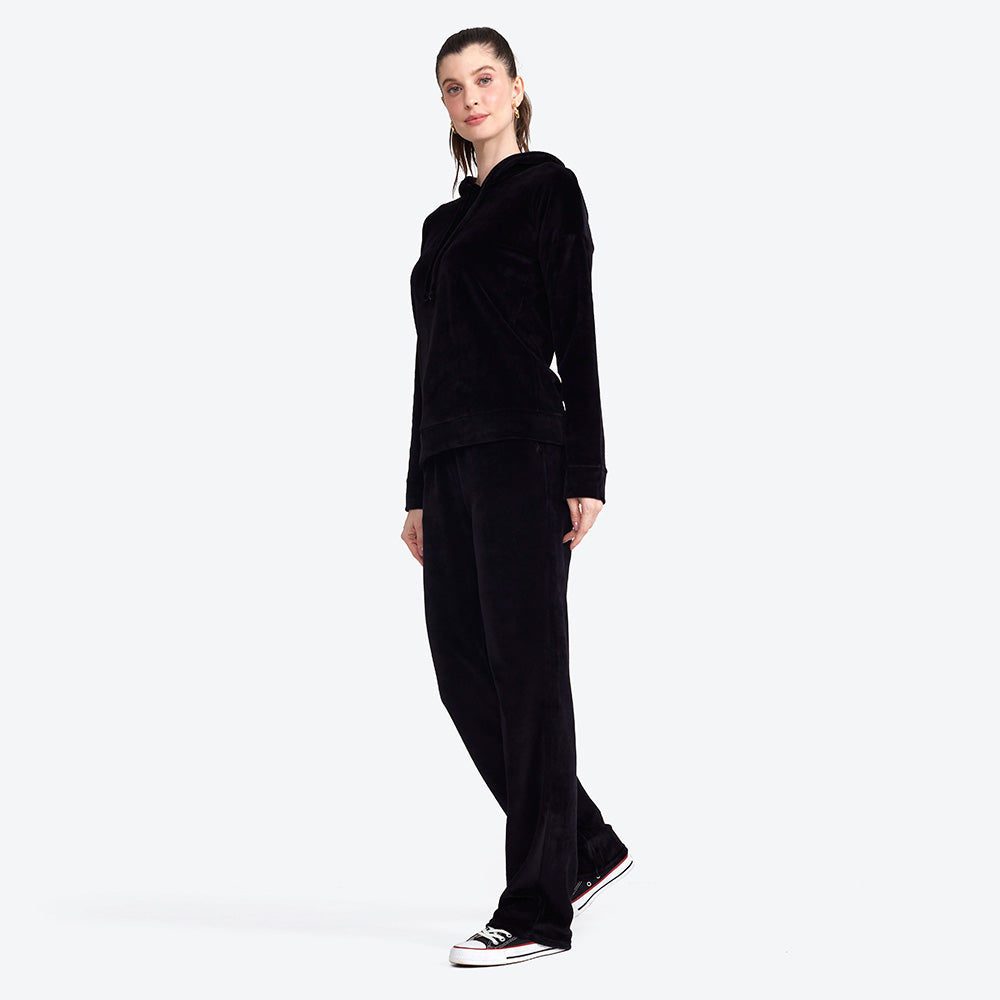 Blusa Capuz Plush Feminina - Preto