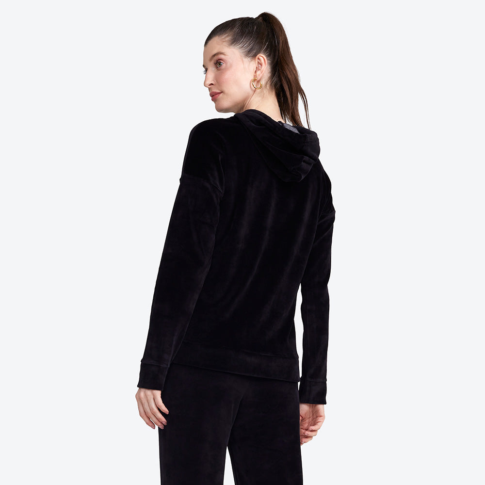 Blusa Capuz Plush Feminina - Preto