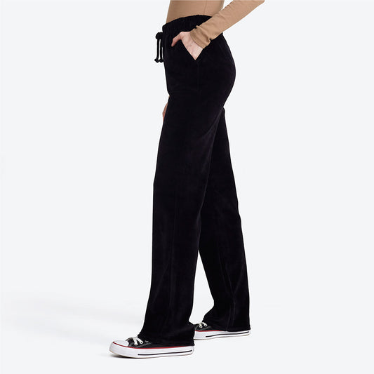 Calça Reta Plush Feminina - Preto