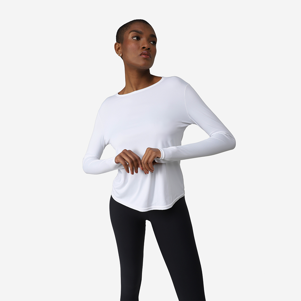 Camiseta Manga Longa New Life Tech UV - Branco