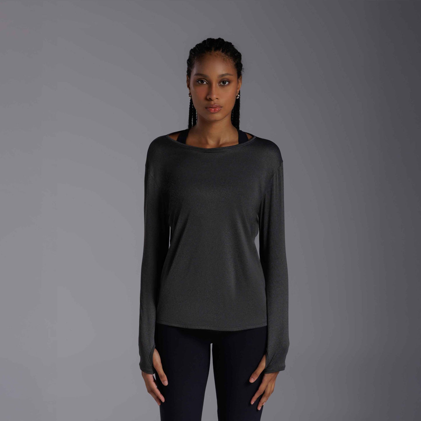 Camiseta Manga Longa New Life Tech UV - Mescla Escuro