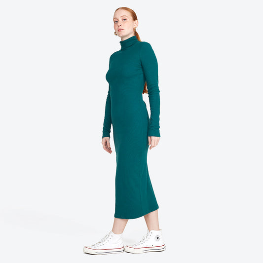 Vestido Midi Ribana Gola Rolê - Jasper