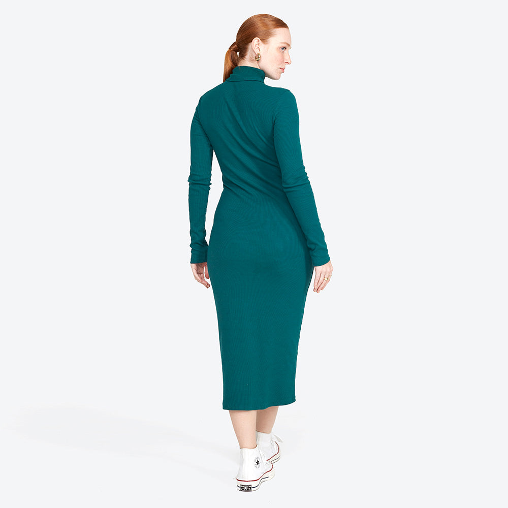 Vestido Midi Ribana Gola Rolê - Jasper
