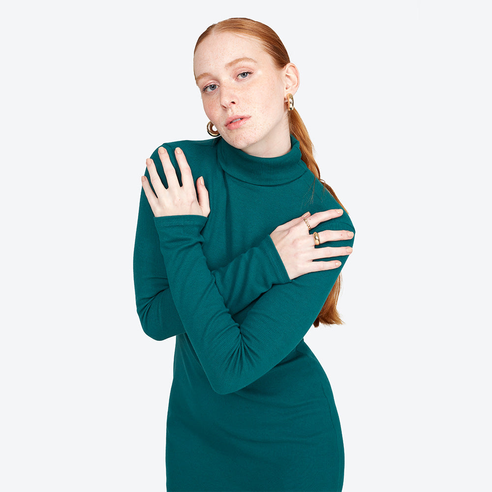Vestido Midi Ribana Gola Rolê - Jasper