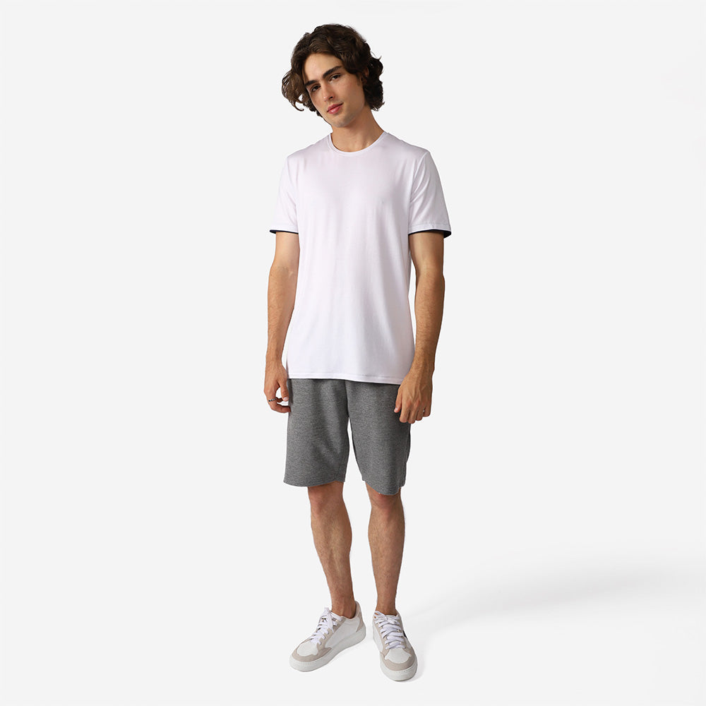 Camiseta Modal Friso Masculina - Branco