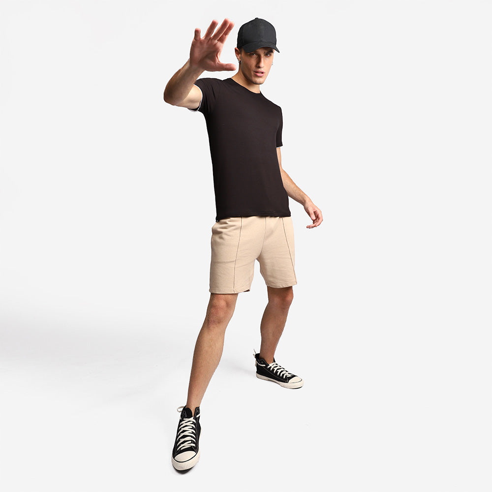 Camiseta Modal Friso Masculina - Preto
