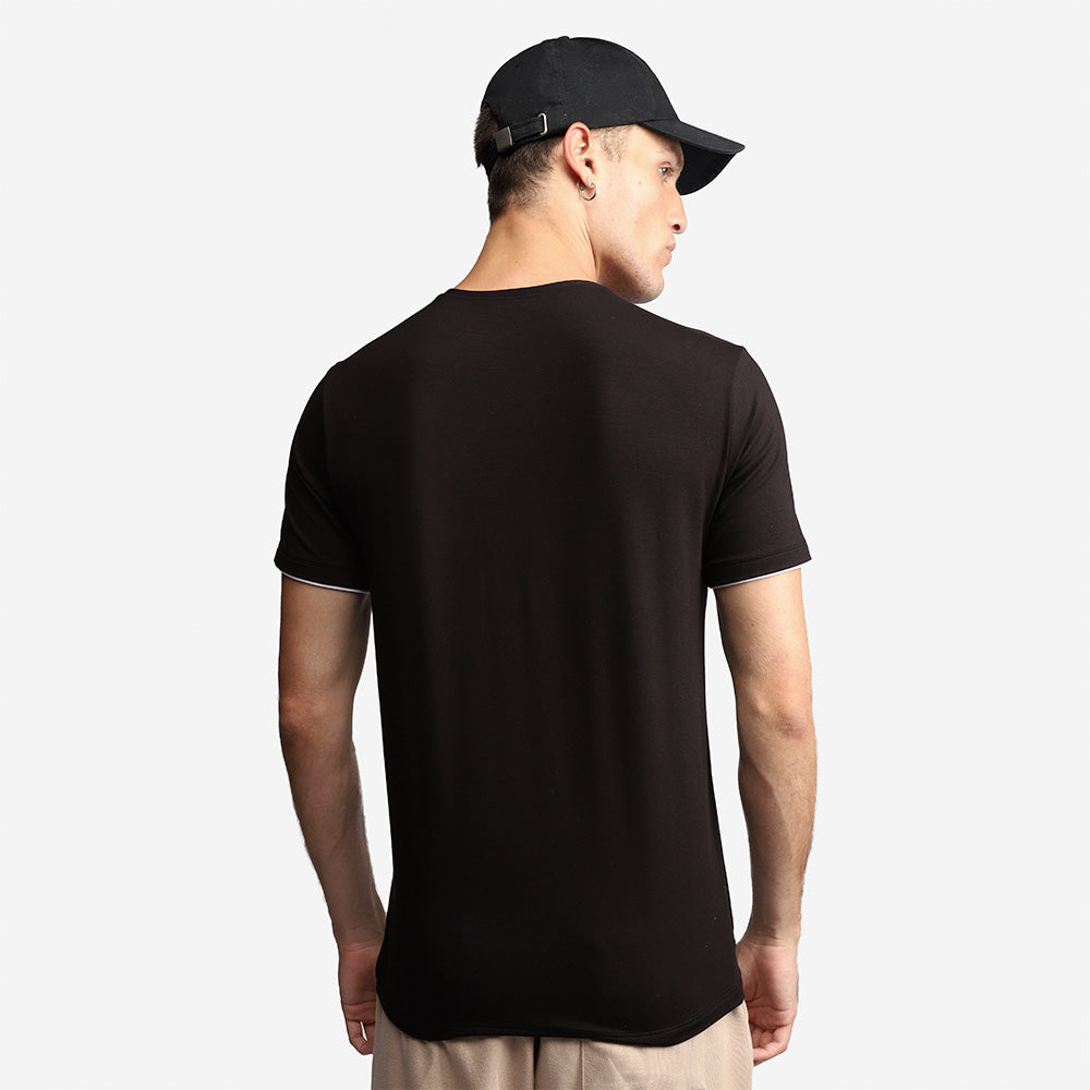 Camiseta Modal Friso Masculina - Preto