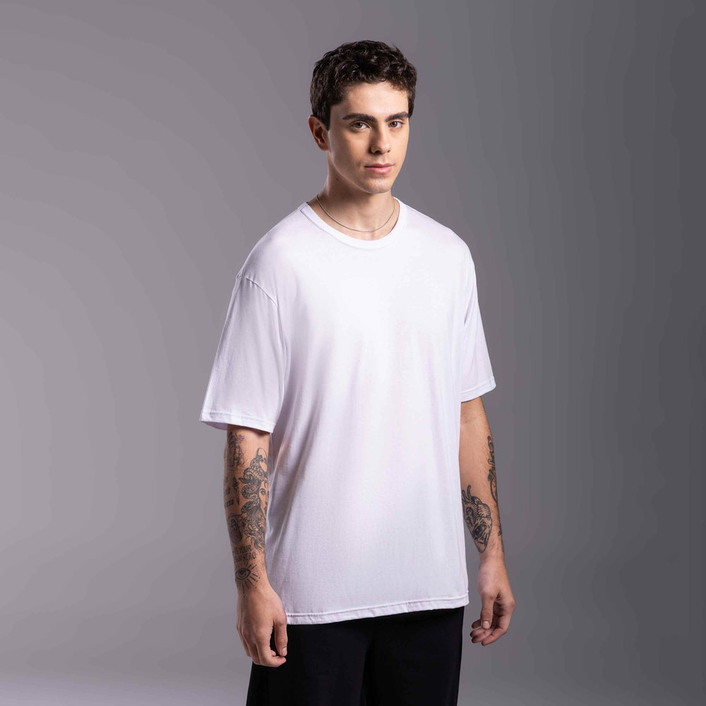 Tech T-Shirt Anti Odor Oversized Masculina - Branco