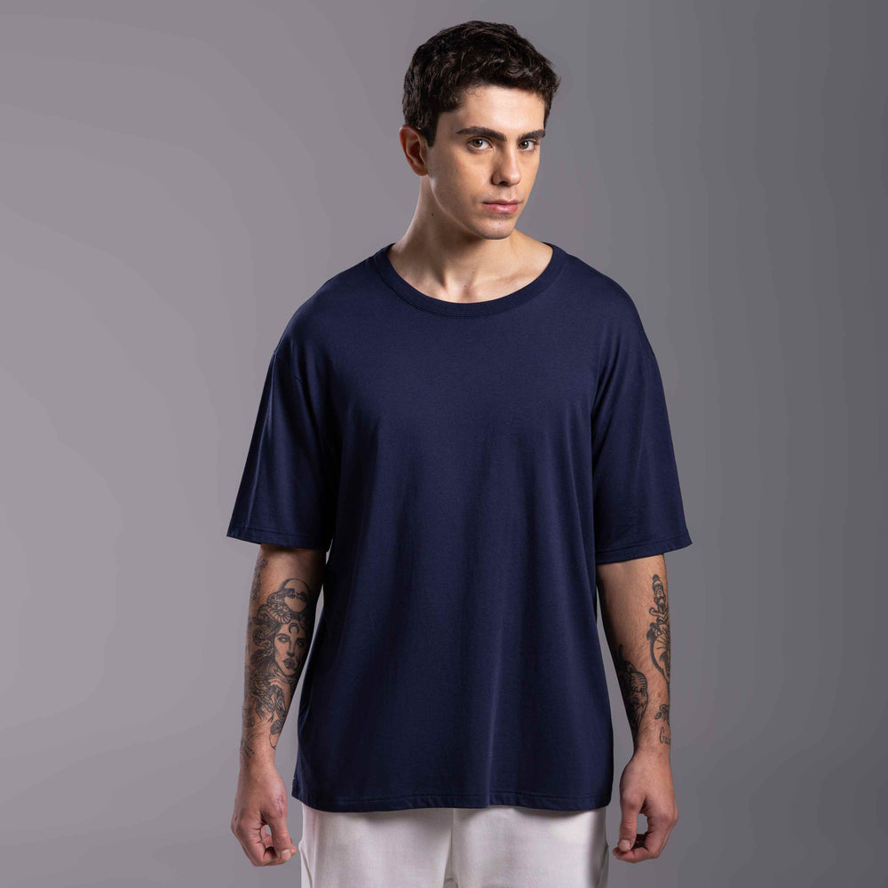 Tech T-Shirt Anti Odor Oversized Masculina - Azul Marinho
