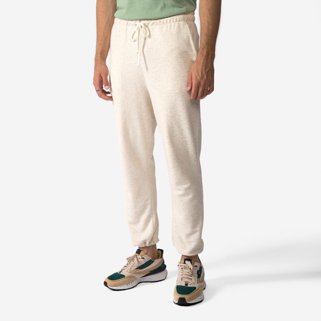 Calça Ajustável Algodão Desfibrado Linho Masculina - Off White