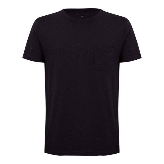 Camiseta Algodão Botonê Bolso Masculina - Preto