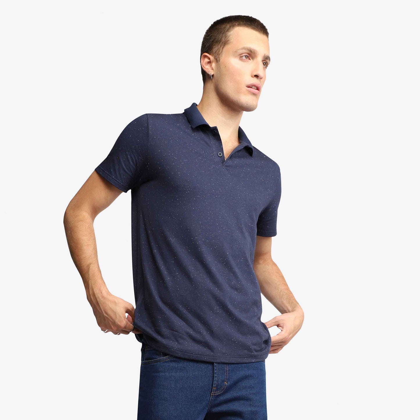 Camisa Polo Algodão Botonê Masculina - Azul Marinho