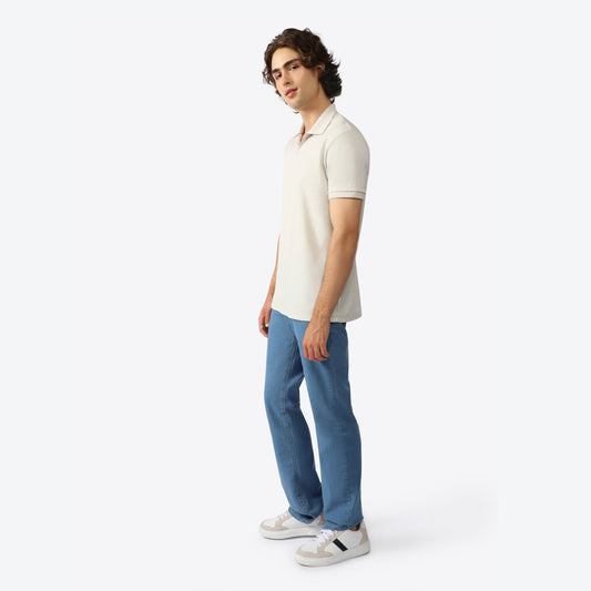 Camisa Polo Piquet Eco Friso Masculina - Cinza Argila