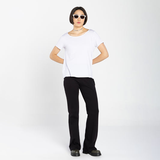 Tech T-Shirt Modal Decote Canoa Feminina - Branco