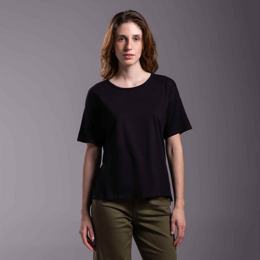 Tech T-Shirt Anti Odor Boxy Feminina - Preto