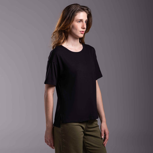 Tech T-Shirt Anti Odor Boxy Feminina - Preto