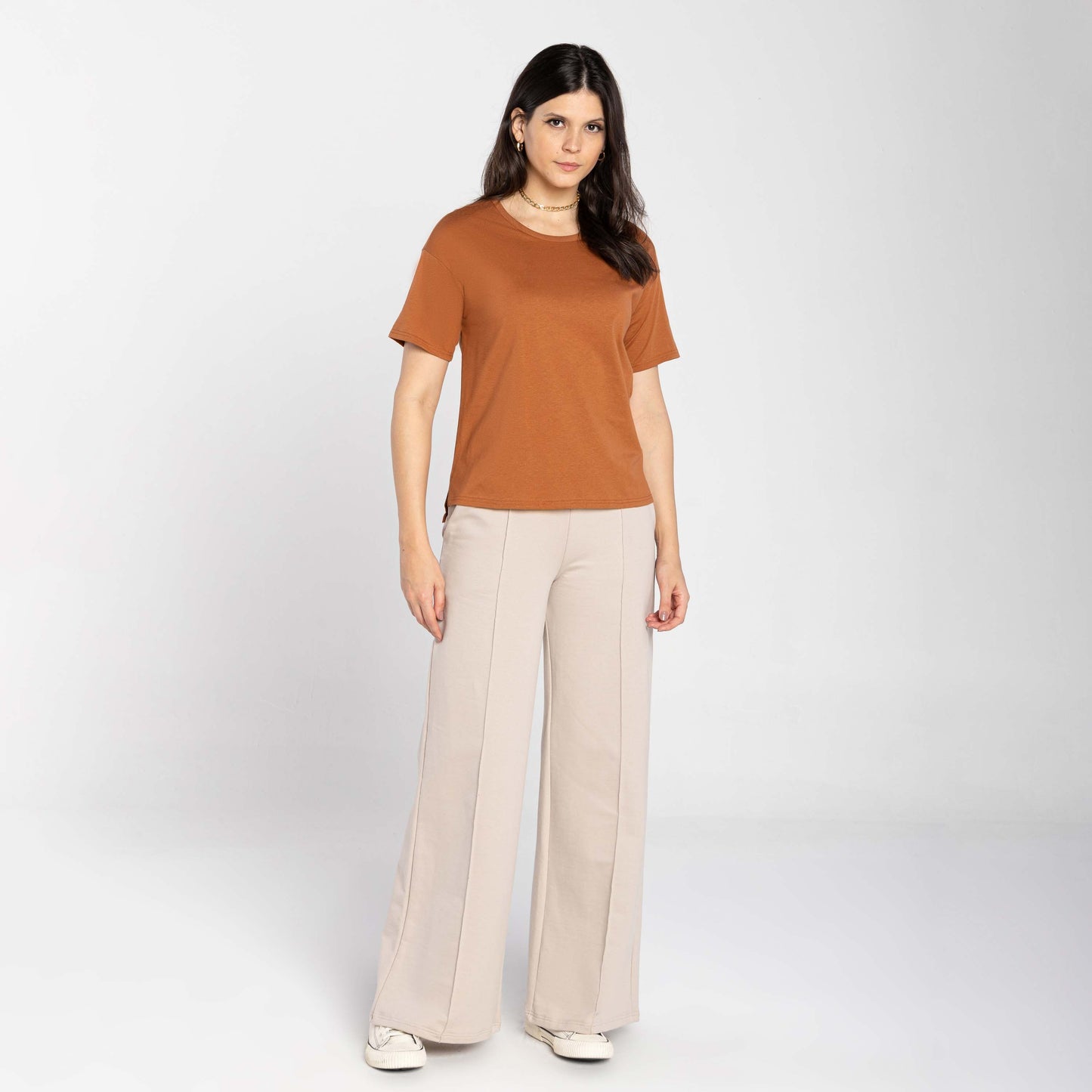 Tech T-Shirt Anti Odor Boxy Feminina - Marrom Canela