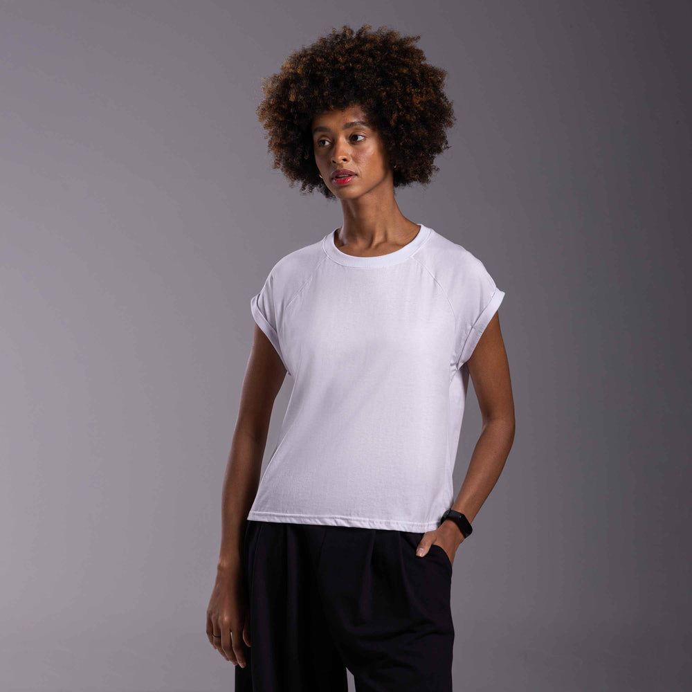 Tech T-Shirt Anti Odor Raglan Feminina - Branco