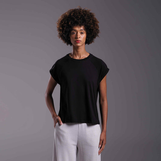 Tech T-Shirt Anti Odor Raglan Feminina - Preto