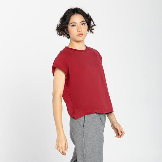 Tech T-Shirt Anti Odor Raglan Feminina - Vermelho Escarlate