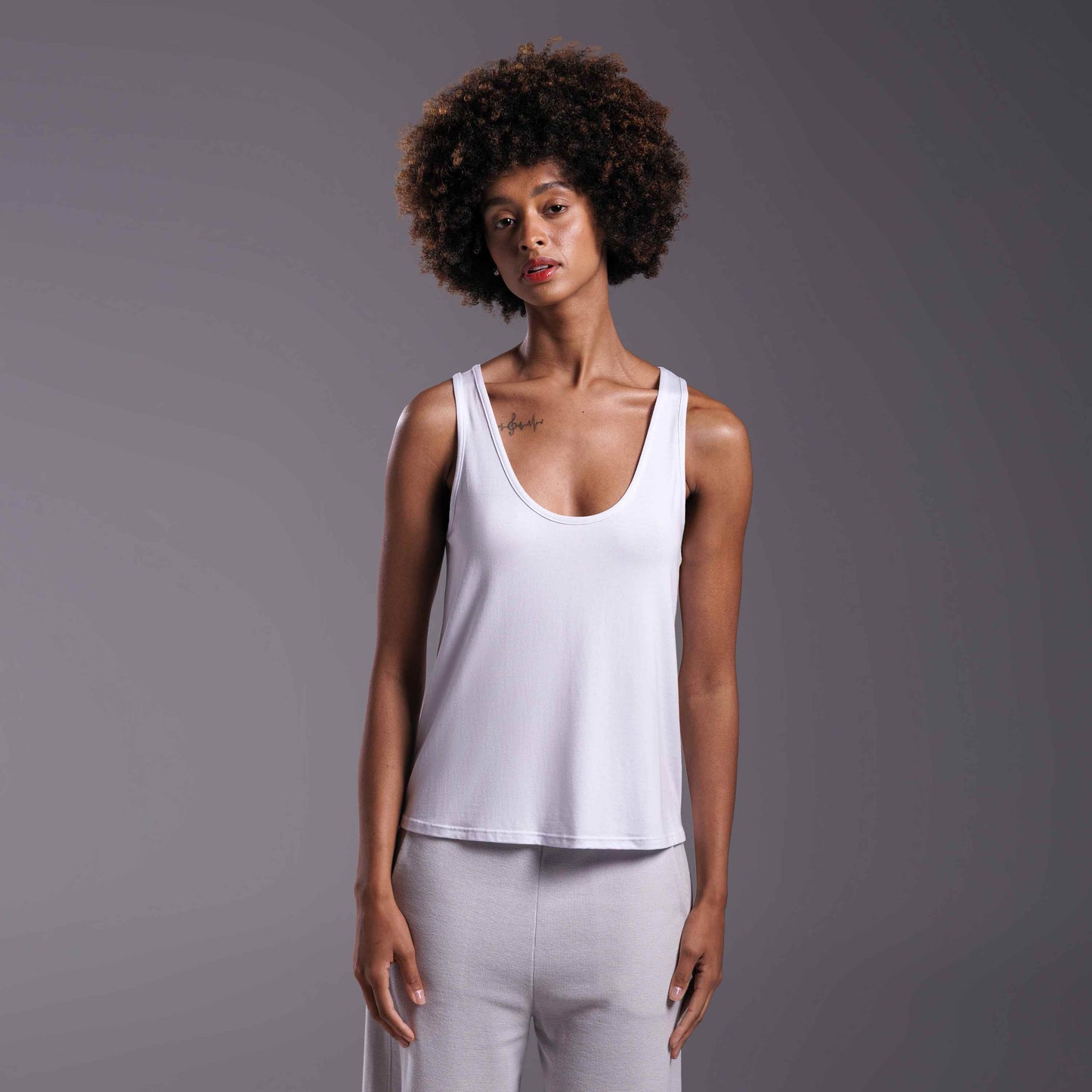 Regata Decote U Modal Feminina - Branco