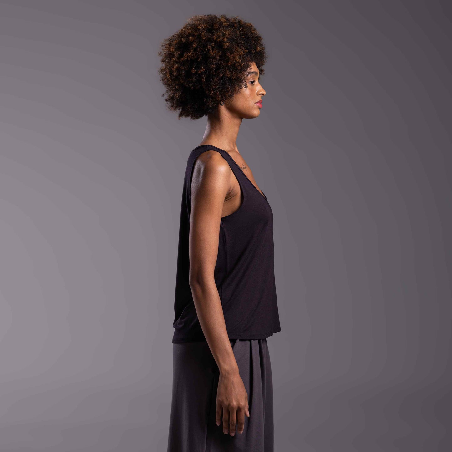 Regata Decote U Modal Feminina - Preto