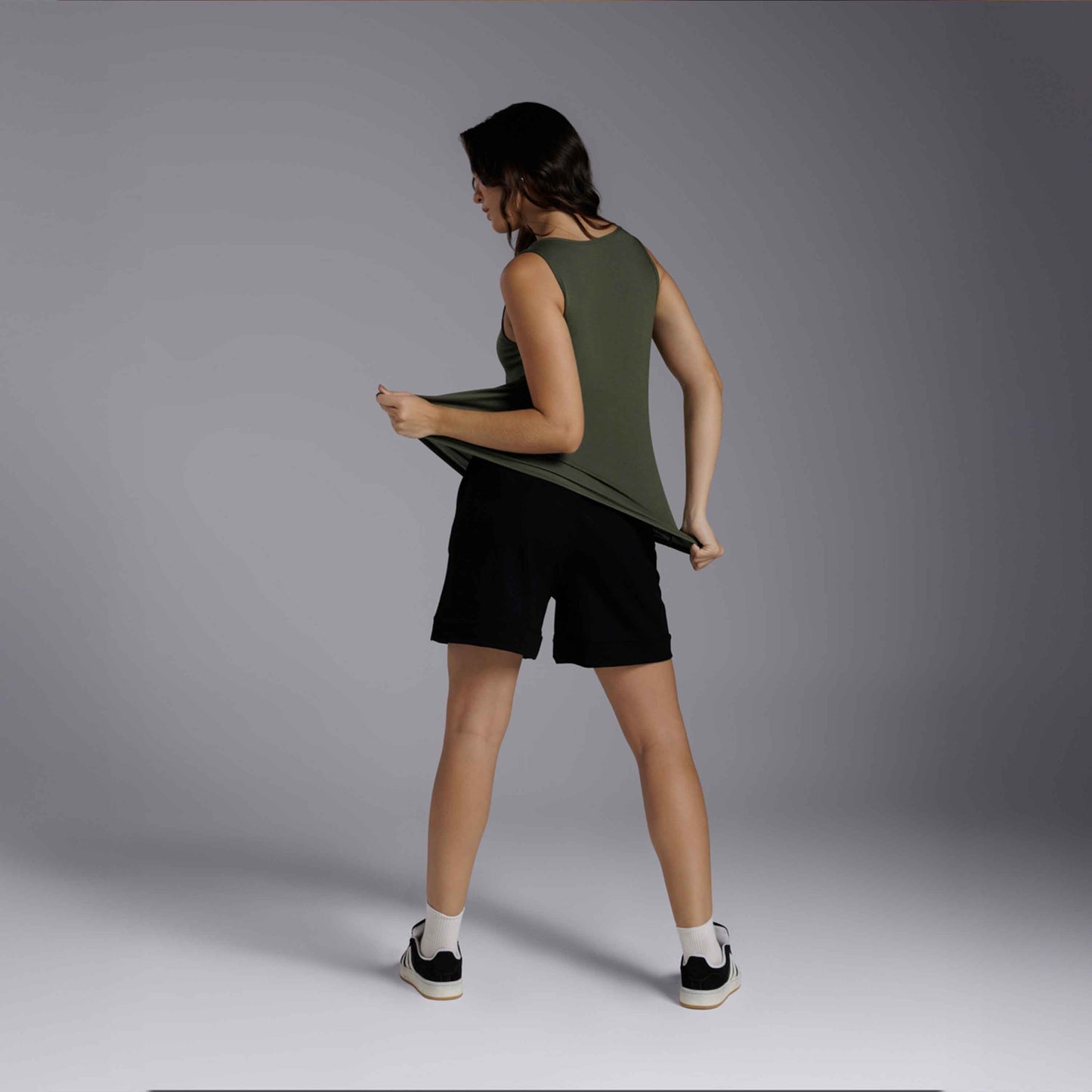 Regata Decote U Modal Feminina - Verde Figo