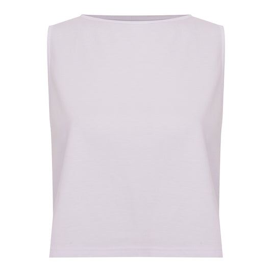 Regata Cropped Algodão Premium Feminina - Branco
