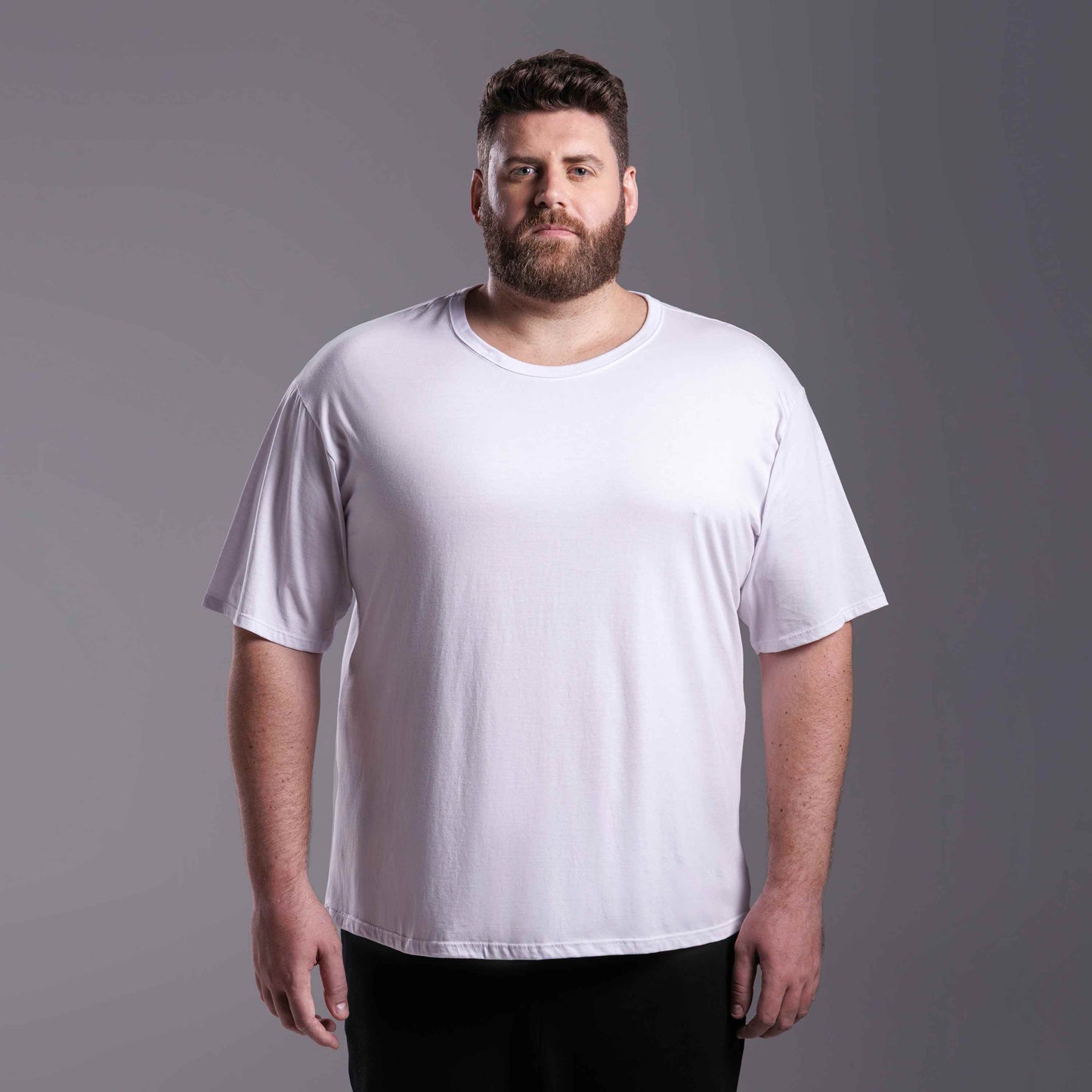 Tech T-Shirt Anti Odor Oversized Plus Masculina - Branco
