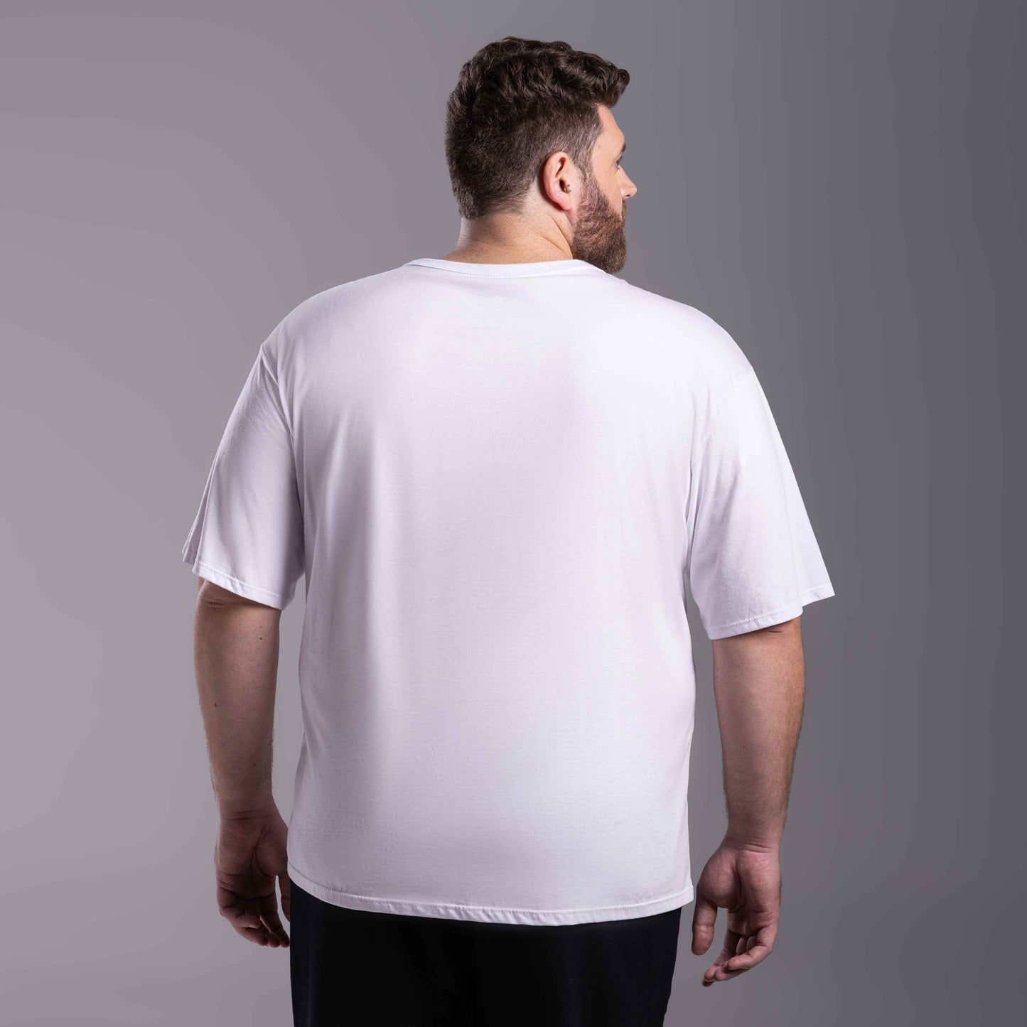 Tech T-Shirt Anti Odor Oversized Plus Masculina - Branco