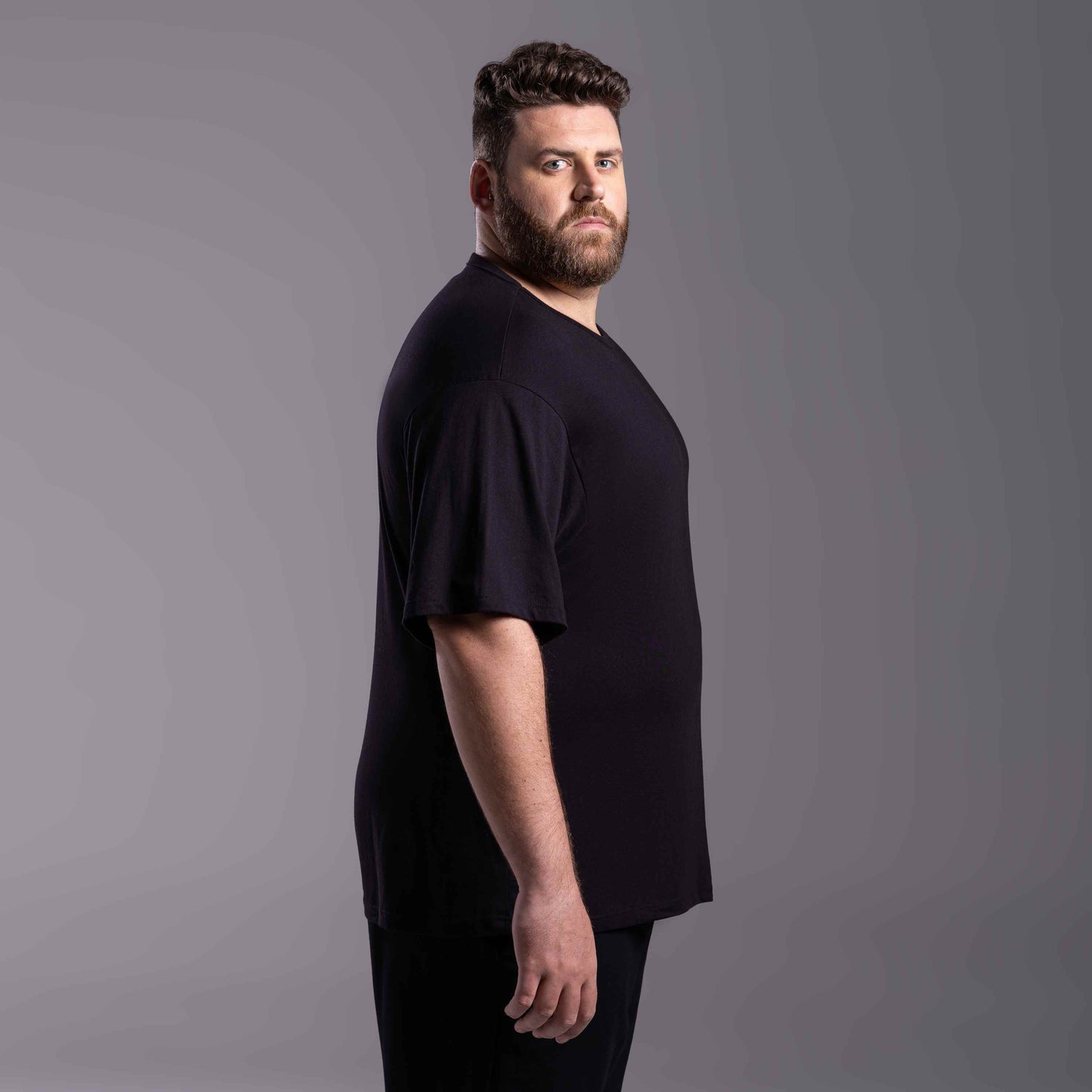 Tech T-Shirt Anti Odor Oversized Plus Masculina - Preto