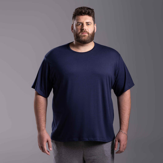 Tech T-Shirt Anti Odor Oversized Plus Masculina - Azul Marinho