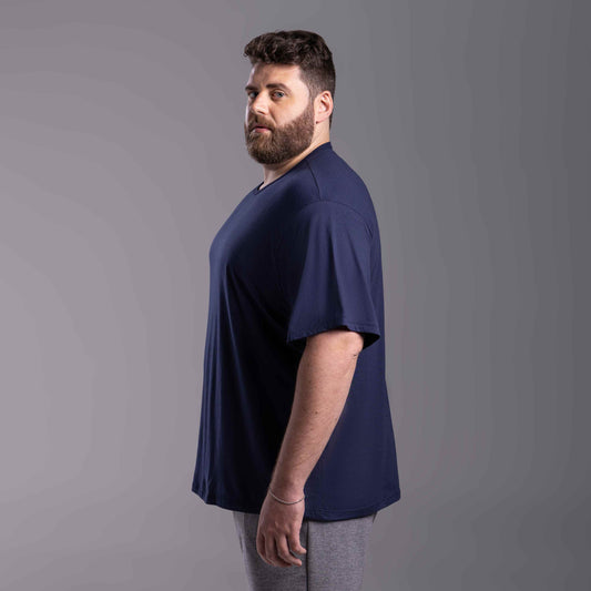 Tech T-Shirt Anti Odor Oversized Plus Masculina - Azul Marinho