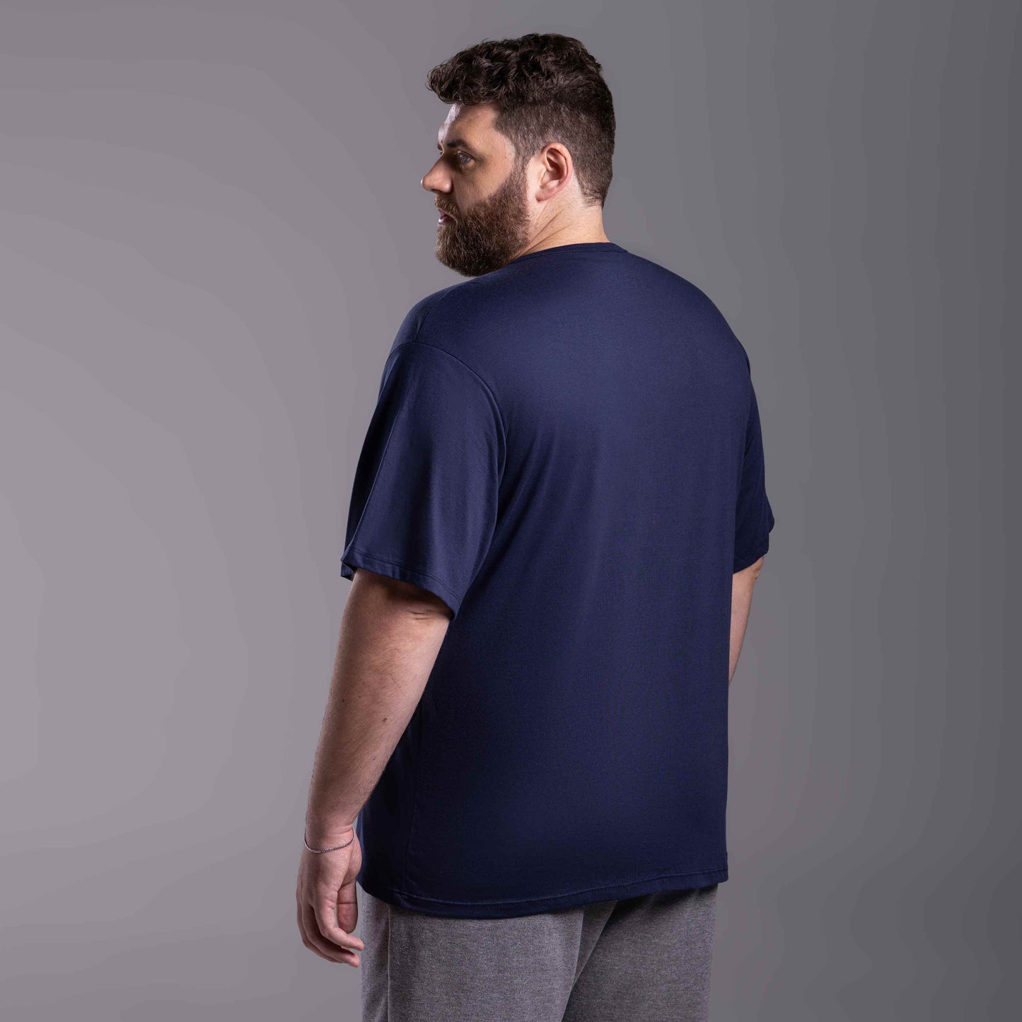 Tech T-Shirt Anti Odor Oversized Plus Masculina - Azul Marinho